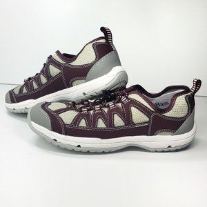 New GH Bass & Co Women's Daphne Bungee Slip On Shoes Size 7.5 M Burgandy & Gray